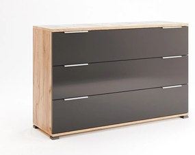 Скрин DOTA, 3 чекмеджета, 100,6x46,2x80,1, дъб Крафт/сиво