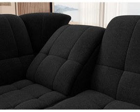 Черен разтегателен ъглов диван с място за съхранение (ляв ъгъл L форма) Sado – ELTAP