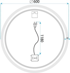 Огледало LED BLUETOOTH FFJ 60cm