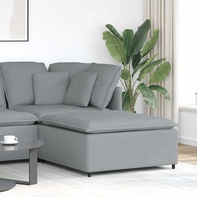 4104477 vidaXL Модулен диван с табуретка, светлосив, 100x100x48 см