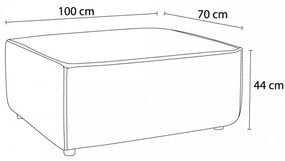 Кафяво-сива табуретка от рипсено кадифе Nihad – Bobochic Paris