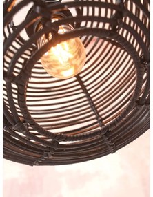 Черна подова лампа с абажур от ратан (височина 150 cm) Tanami - Good&amp;Mojo