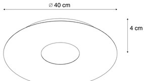 Модерна таванна лампа златна 40 см вкл. LED 3-степенно димиране - Morning