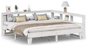 3324530 vidaXL Легло с етажерка за книги, без матрак, 180x200 см, бор масив