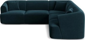 Кадифен ъглов диван в петролен цвят Campi – Cosmopolitan Design