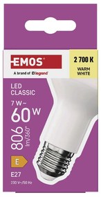 Топла бяла LED крушка E27, 7 W – EMOS