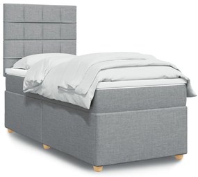 3293407 vidaXL Боксспринг легло с матрак, светлосиво, 80x200 см, плат