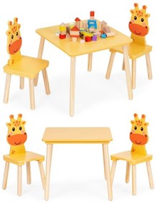 Детско обзавеждане - маса и 2 стола с подлакътници във формата на жираф