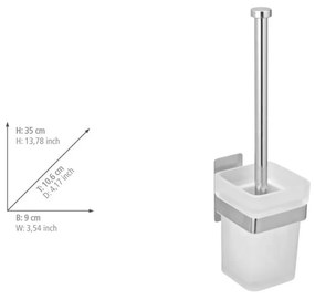 Самозалепваща стъклена четка за тоалетна в лъскаво сребристо Genova – Wenko