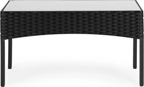 Градински мебели от ратан в черно - стилен комплект с пейка, кресла и маса