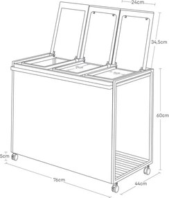 Бяло метално кошче за рециклиране Tower – YAMAZAKI
