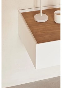 Бяло висящо нощно шкафче с дъбов плот Arista – Teulat