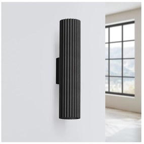 Черна стенна лампа Gleam – Sollux