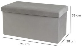 Светлосива кадифена табуретка Estela – Casa Selección