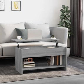 819291 vidaXL Кафе маса, сив сонома, 102x50x52,5 см, инженерно дърво