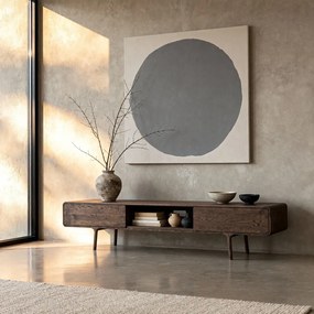 Кафява маса за телевизор от масивен дъб 220x45x45 cm Fawn – Gazzda