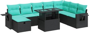 3327877 vidaXL Градински комплект диван с възглавници 9 части сив полиратан