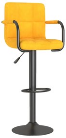334655 vidaXL Бар табуретка, горчица жълто, кадифе