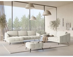 Кремав кадифен ъглов диван (ляв ъгъл) Nalu – Makamii