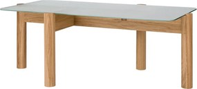 Масичка за кафе със стъклен плот в естествен цвят 55x105 cm Kob – noo.ma