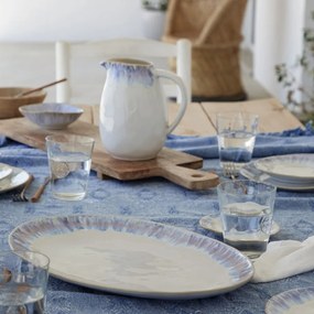 Бяло-синя керамична табла за сервиране Brisa, дължина 41 cm - Costa Nova