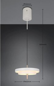 LED затъмняващо се висящо осветително тяло в цвят слонова кост Keaton – Trio