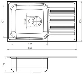 Мивка Fortinox Valley 25185-Sagre