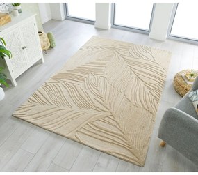 Бежов вълнен килим , 160 x 230 cm Lino Leaf - Flair Rugs