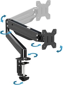 Стойка за монитор Esperanza ERW019, 17"-27", За 1 монитор, Пружинен механизъм, VESA 75/100 mm, До 6 кг, Черен