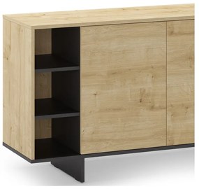 Нисък скрин с дъбов декор в естествен цвят 170x80 cm Cequoia - Marckeric