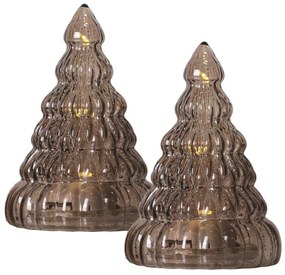 Тъмнокафяви светлинни декорации в комплект 2 бр. на батерии ø 6,5 cm Lucy Tree – Sirius