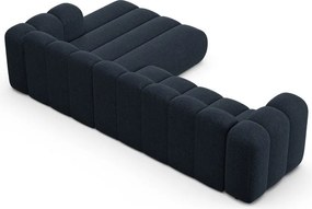 Тъмносин шенилов ъглов диван (десен ъгъл) Lupine – Micadoni