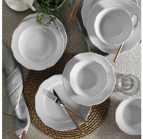 18-частов сервиз за хранене, бял порцелан