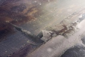Картина на платно – Елен в заснежено селце