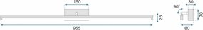 Аплик LED за баня 20W 100CM APP375-1W Black