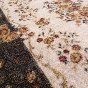 Оригинален винтидж килим за хол в кафяво и кремаво Ширина: 200 см | Дължина: 290 см