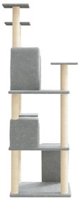 Котешко дърво със сизалени стълбове June, светлосиво, 153 см