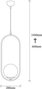 Черно-бял висящо осветително тяло със стъклен абажур Mudoni – Opviq lights