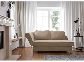 Кафяво-сив шезлонг от рипсено кадифе (ляв ъгъл) Chic Charlotte – Miuform