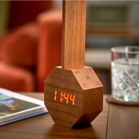 Тъмнокафява LED настолна лампа от декор от череша (височина 39,5 cm) Octagon One – Gingko