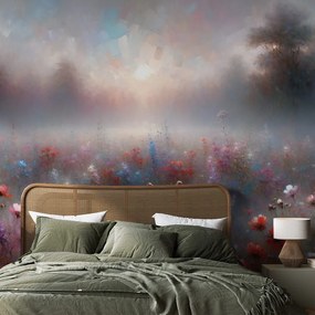 Самозалепващ тапет – Нежни цветя в мъглива мъгла