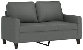 359156 vidaXL 2-местен диван, Тъмносив, 120 см, плат