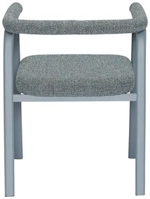 Сиви тапицирани трапезни столове в комплект с подлакътници 2 бр. Ecto – Hübsch