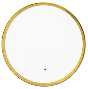 Огледало за баня черно със злато с LED и сензорен димер - Pim