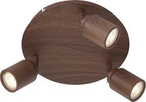 Japandi плафон тъмно дърво с регулируеми спотове 3 светлини IP44 - Ducha