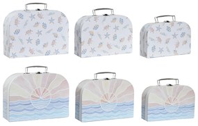 Комплект Декоративни Кутии DKD Home Decor Многоцветен Метал Картон 28 x 9,5 x 20 cm (2 броя)