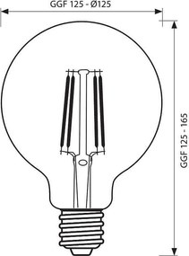 LED крушка VIVALUX FLICK VINTAGE LED, 6W, ø125, E27, 2700K
