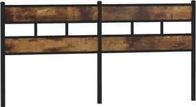 4017090 vidaXL Резервна табла за легло, опушен дъб, 193 см, желязо и инженерно дърво