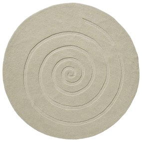 Кремавобял вълнен килим , ⌀ 140 cm Spiral - Think Rugs