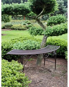 Черно-тъмнокафява метална градинска пейка Fuego – Garden Pleasure